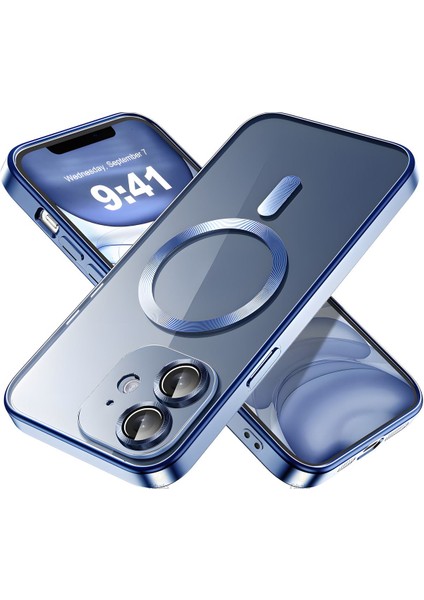 Apple iPhone 12 Kılıf Kamera Lens Korumalı Magsafe Şarj Kilifi Şeffaf Renkli Yumuşak Kapak
