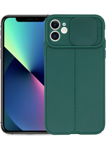 Apple iPhone 7/8 Plus Kılıf Sürgülü Slide Kamera Korumalı Deri Görünümlü Leke Tutmaz Lüks Silikon