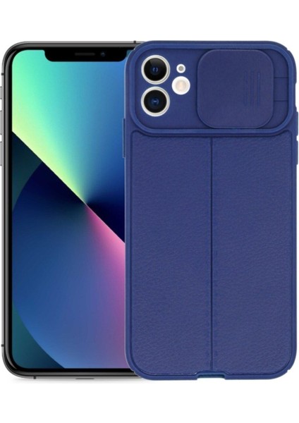 Apple iPhone 7/8 Plus Kılıf Sürgülü Slide Kamera Korumalı Deri Görünümlü Leke Tutmaz Lüks Silikon