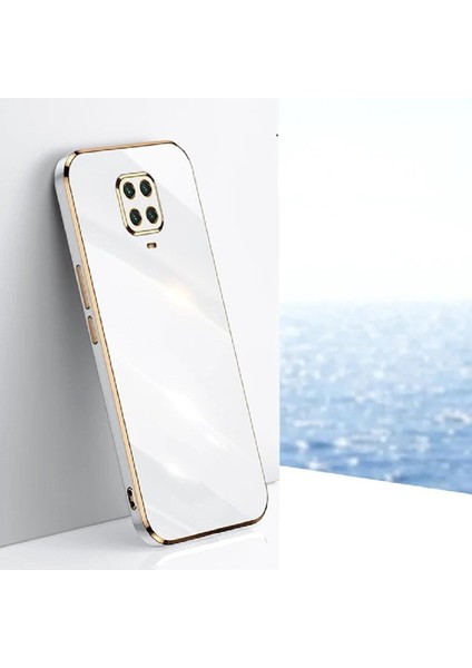 Xiaomi Redmi Note 9 Pro Uyumlu Kılıf Parlak Kenarlı Altın Işlemeli Kamera Korumalı Kapak