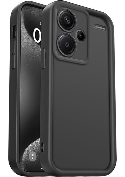 Xiaomi Redmi Note 13 Pro Plus Kılıf Kamera Korumalı Yumuşak Dokulu Darbe Emici Siyah Silikon Kapak