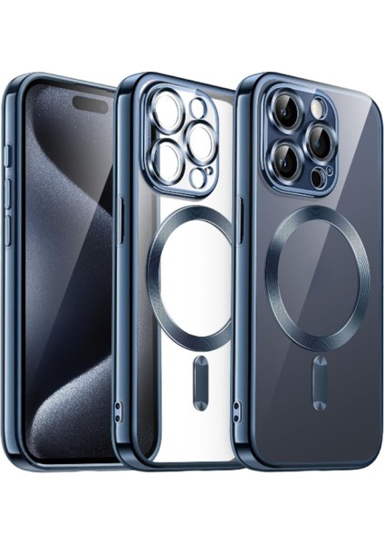 Apple iPhone 15 Pro Max Kamera Lens Korumalı Magsafe Şarj Kilifi Şeffaf Renkli Yumuşak Kılıf modelleri