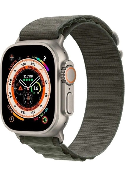 Apple Watch Seri 1/2/3/4/5/6/7/8/SE/Ultra 38mm 40mm 41mm 42mm 44mm 45mm 49mm Renkli Dikişsiz Kumaş Alpine Loop Kordon