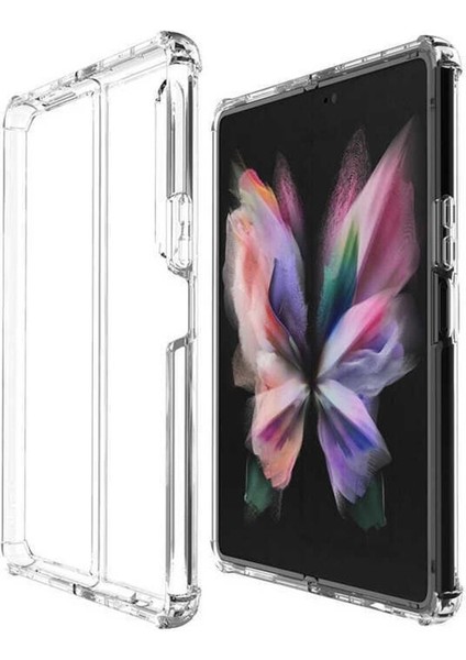 Samsung Galaxy Z Fold 3 Kılıf AntiShock Köşe Korumalı Darbe Emici Crystal Berrak Şeffaf Sert Silikon