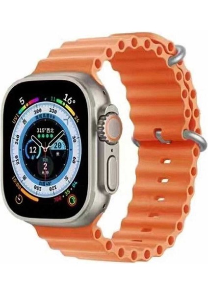 Apple Watch 1 2 3 4 5 6 7 8 9 Se Nike 38MM Uyumlu Kordon Silikon Kabartmalı Ocean Loop Kayış Bileklik