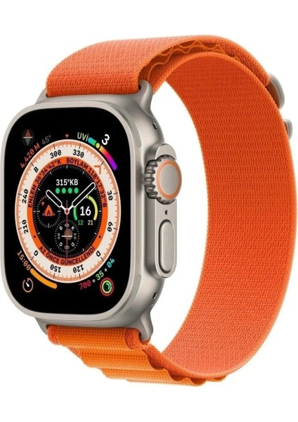Apple Watch Seri 1/2/3/4/5/6/7/8/SE/Ultra 38mm 40mm 41mm 42mm 44mm 45mm 49mm Renkli Dikişsiz Kumaş Alpine Loop Kordon