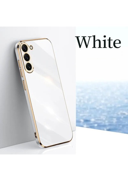 Samsung Galaxy M34 5g Kılıf Parlak Kenarlı Altın Işlemeli Kamera Korumalı Kapak