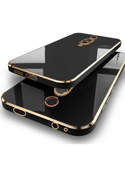 Xiaomi Mi 9t Kılıf Parlak Kenarlı Altın Işlemeli Kamera Korumalı Kapak fiyatları