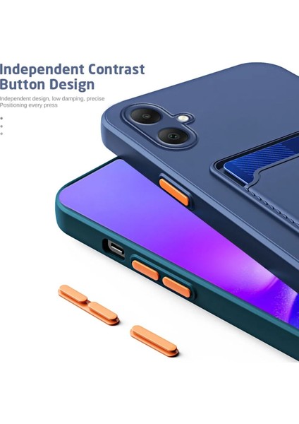 Samsung Galaxy A05S Kılıf Kamera Korumalı Kartlıklı Cüzdanlı Kırmızı Tuşlu Siyah Silikon Kapak modelleri