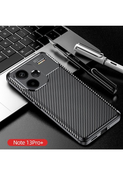 Xiaomi Redmi Note 13 Pro Plus 5g Kılıf Kamera Çıkıntılı Karbon Desenli Renk Atmaz Koruyucu Kapak
