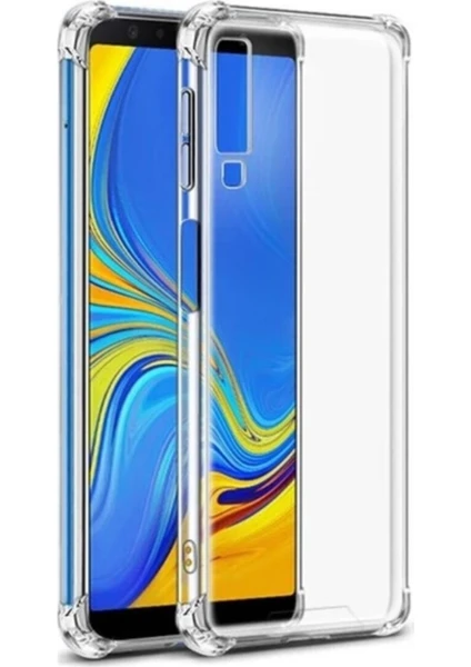 Samsung Galaxy A7 2018 Kılıf AntiShock Köşe Korumalı Darbe Emici Crystal Berrak Şeffaf Sert Silikon