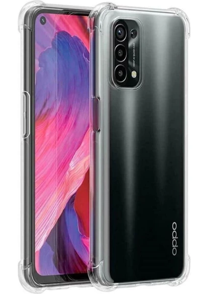 Oppo A74 4g Kılıf AntiShock Köşe Korumalı Darbe Emici Crystal Berrak Şeffaf Sert Silikon