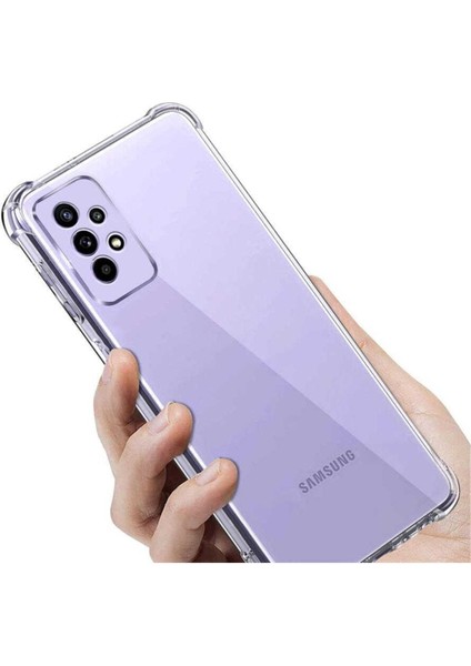 Samsung Galaxy A53 Kılıf Crystal Sert Pc Antishock Darbe Emici Kenar Şeffaf Silikon Kapak