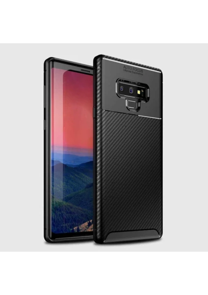 Samsung Galaxy Note 9 Kılıf Rugged Armor Darbe Emici Uzun Ömürlü Dayanıklı Parmak İzi Yapmaz Karbon Tasarım Negro Silikon Kapak