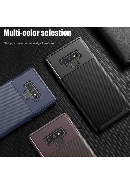 Samsung Galaxy Note 9 Kılıf Rugged Armor Darbe Emici Uzun Ömürlü Dayanıklı Parmak İzi Yapmaz Karbon Tasarım Negro Silikon Kapak