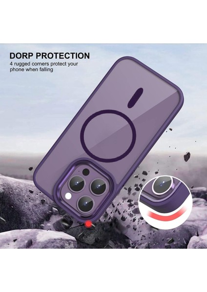 Apple iPhone 15 Pro Max Kılıf Kamera Çıkıntılı Margsafe Wireless Şarj Destekli Kenarı Renkli Hassas Butonlu Kapak modelleri