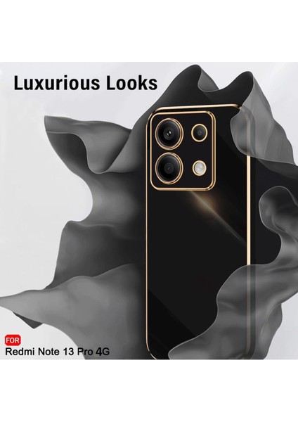Xiaomi Redmi Note 13 Pro 4g Kılıf Parlak Kenarlı Altın Işlemeli Kamera Korumalı Kapak indirimleri