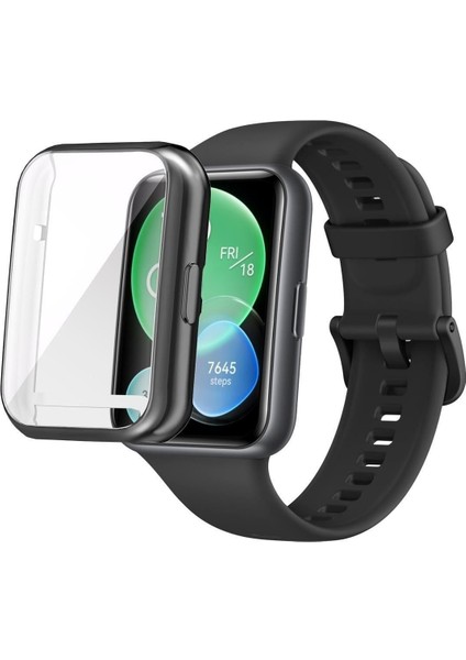 Huawei Watch Fit 2 Kasa ve Ekran Koruyucu Parlak 360 Koruma