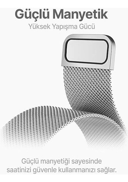 Xiaomi Watch S1 - S1 Pro - S1 Active 46MM 22MM Uyumlu Metal Hasır Örgü Mıknatıslı Milano Loop Kordon