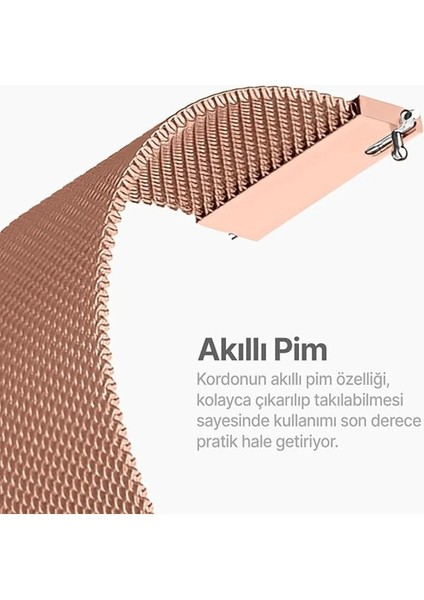 Xiaomi Watch S1 - S1 Pro - S1 Active 46MM 22MM Uyumlu Metal Hasır Örgü Mıknatıslı Milano Loop Kordon