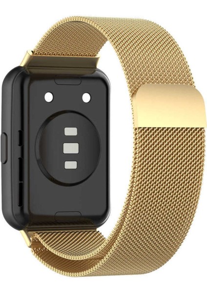 Huawei Watch Fit 2 Uyumlu Meta Hasır Örgü Mıknatıslı Kordon Kayış