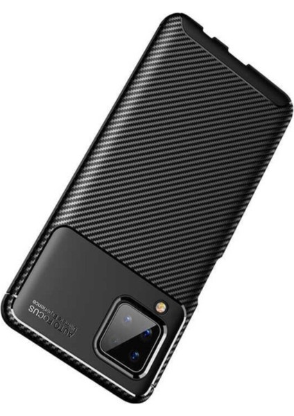 Samsung Galaxy M12 Kılıf Rugged Armor Darbe Emici Uzun Ömürlü Dayanıklı Parmak İzi Yapmaz Karbon Tasarım Negro Silikon Kapak