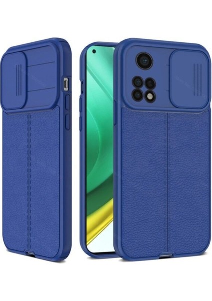 Xiaomi Mi 10T/PRO Kılıf Sürgülü Slide Kamera Korumalı Deri Görünümlü Leke Tutmaz Lüks Silikon