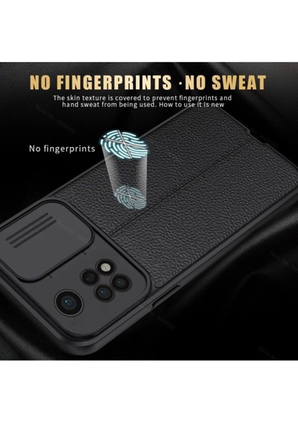 Xiaomi Mi 10T/PRO Kılıf Sürgülü Slide Kamera Korumalı Deri Görünümlü Leke Tutmaz Lüks Silikon