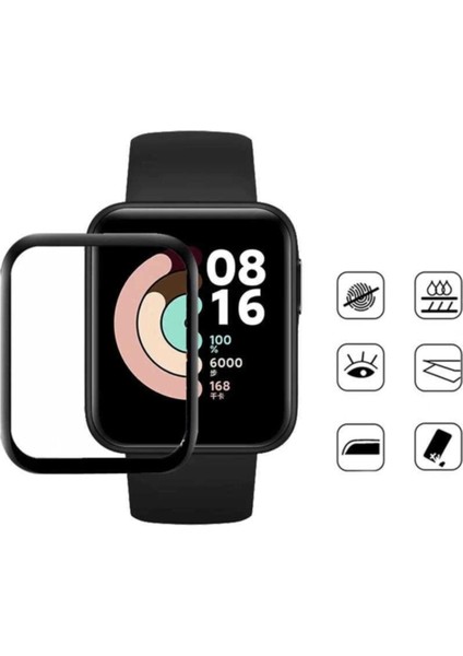 Xiaomi Redmi Watch 2 Lite Uyumlu Tam Kaplayan Ultra Ince Kavisli Siyah Çerçeveli Saat Ekran Koruyucu Pet fırsatları