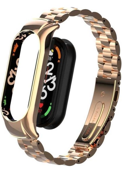 Xiaomi Mi Band 7 Kordon Kasalı Paslanmaz Çelik Stainless Steel Baklalı Ayarlanabilir Akıllı Saat Kordonu ve Ayarlama Aparatı fırsatları