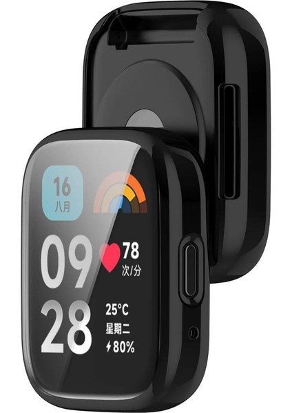 Xiaomi Redmi Watch 3 Active Uyumlu Kasa ve Ekran Koruyucu 360 Tam Koruma Silikon Kılıf modelleri