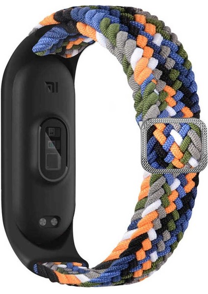 Xiaomi Mi Band 8 Uyumlu Hasır Örgü Kumaş Kordon Kayış Bileklik