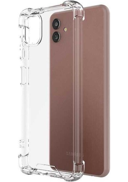 Samsung Galaxy A04 Kılıf AntiShock Köşe Korumalı Darbe Emici Crystal Berrak Şeffaf Sert Silikon