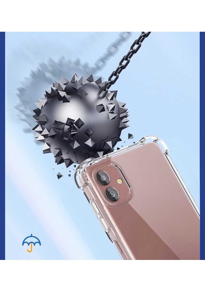 Samsung Galaxy A04 Kılıf AntiShock Köşe Korumalı Darbe Emici Crystal Berrak Şeffaf Sert Silikon