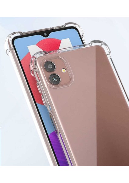 Samsung Galaxy A04 Kılıf AntiShock Köşe Korumalı Darbe Emici Crystal Berrak Şeffaf Sert Silikon