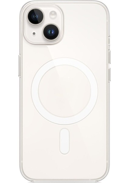 Apple iPhone 14 Plus Kılıf Magsafe Wireless Kablosuz Şarj Destekli Şeffaf Darbe Emici Kapak