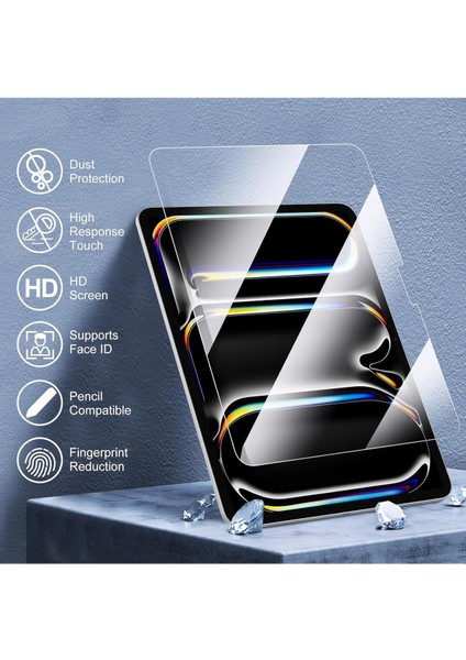 Apple iPad Pro 7.nesil 11 Inch M4 Çip 2024 Uyumlu Şeffaf Esnek Tablet Cam Nano Ekran Koruyucu