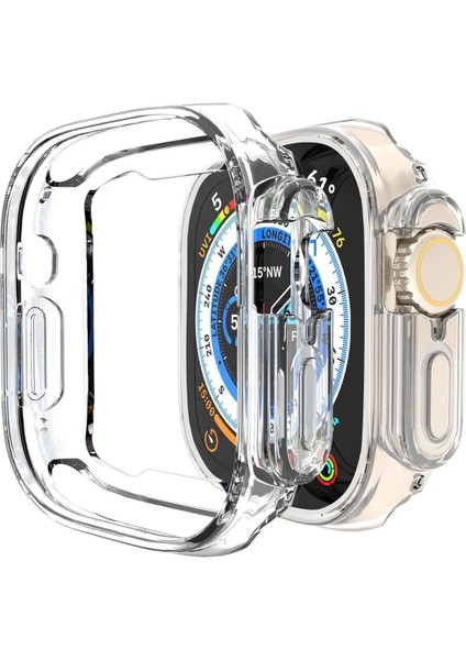 Apple Watch 8 Ultra 49MM Kasa ve Ekran Koruyucu 360 Tam Koruma Yumuşak Silikon Kılıf