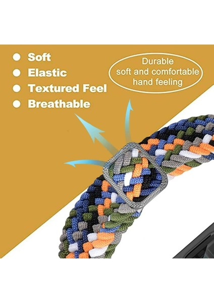 Xiaomi Mi Band 8 Uyumlu Hasır Örgü Kumaş Kordon Kayış Bileklik