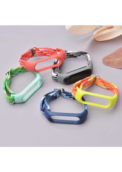 Xiaomi Mi Band 3 4 5 6 Uyumlu Suya Dayanıklı Kordon Kayış Bileklik Hasır Örgü
