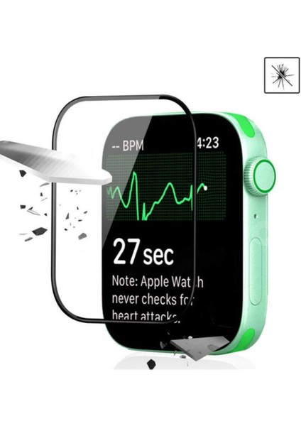 Apple Watch 41MM Uyumlu Siyah Çerçeveli Şeffaf Pet Ekran Koruyucu fırsatları