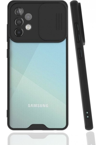 Samsung Galaxy A53 Kılıf Sürgülü Kamera Korumalı Ultra Ince Arkası Mat Şeffaf Ultra Ince Kılıf
