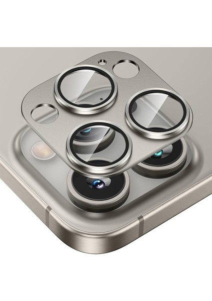 Apple iPhone 15 Pro Max Kamera Lens Koruyucu Metal Çerçeveli Tam Koruma Temperli Cam fiyatları