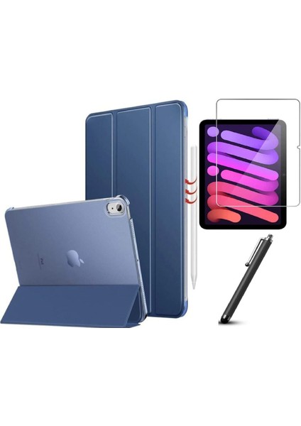 Apple iPad 10. Nesil 10.9 2022 Kılıf Set Ekran Koruyucu + Kalem Pu Deri Ön Arka Tam Koruma Standlı Katlanabilir Smart Kapak