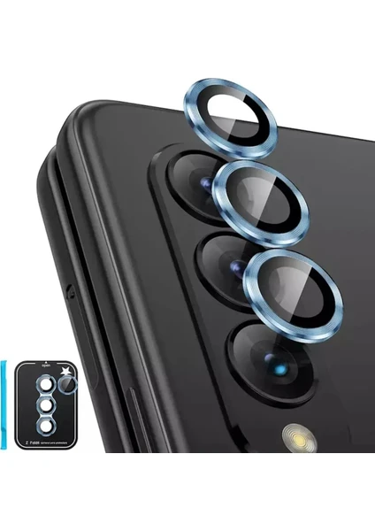 Samsung Galaxy Z Fold 5 Uyumlu Uygulama Aparatlı Renkli Kamera Lens Koruyucu Cam Kamera Koruma