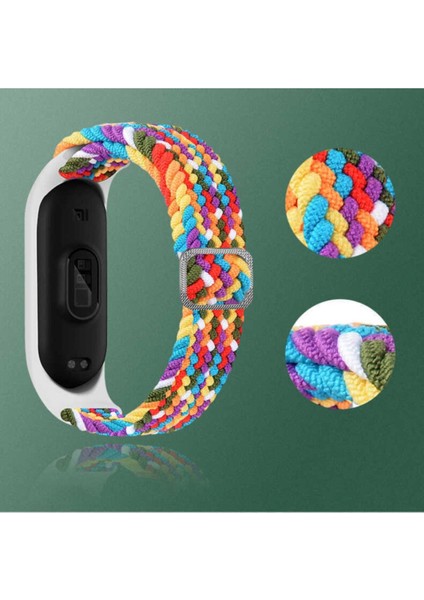 Xiaomi Mi Band Uyumlu Hasır Örgü Kumaş Kordon Kayış Bileklik