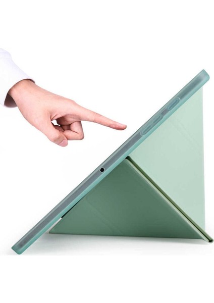 Samsung Galaxy S6 Lite Kılıf + Ekran Koruyucu + Kalem SM-P610 SM-P615 SM-P617 Dikey Yatay Stand Olabilen Arkası Yumuşak Kapaklı Silikon 360 Tam Koruma indirimleri