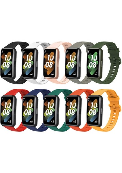 Huawei Band 7 Uyumlu A+ Kalite Klipsli Renkli Silikon Kordon Kayış Bileklik fırsatları