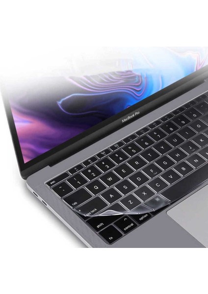 Apple Macbook 13 Air M1 M2 Çip 2020 A2337 Şeffaf Klavye Koruyucu Sıvı ve Toz Koruyucu Türkçe Q Klavye Ped