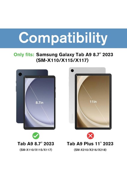 Samsung Galaxy Tab A9 SM-X110 Uyumlu Smart Kapak Katlanabilir Koruyucu Uyku Modlu Tablet Kılıfı